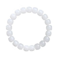 White jade barrel bead bracelet with traditional Hetian jade beads in three size options