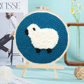 Poke embroidery handmade kit with white fabric and Chinese-style pattern