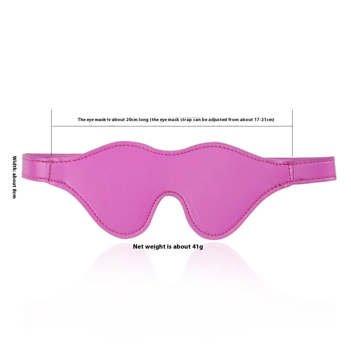Women's leather eye mask with metal studs and adjustable Velcro strap in five colour options