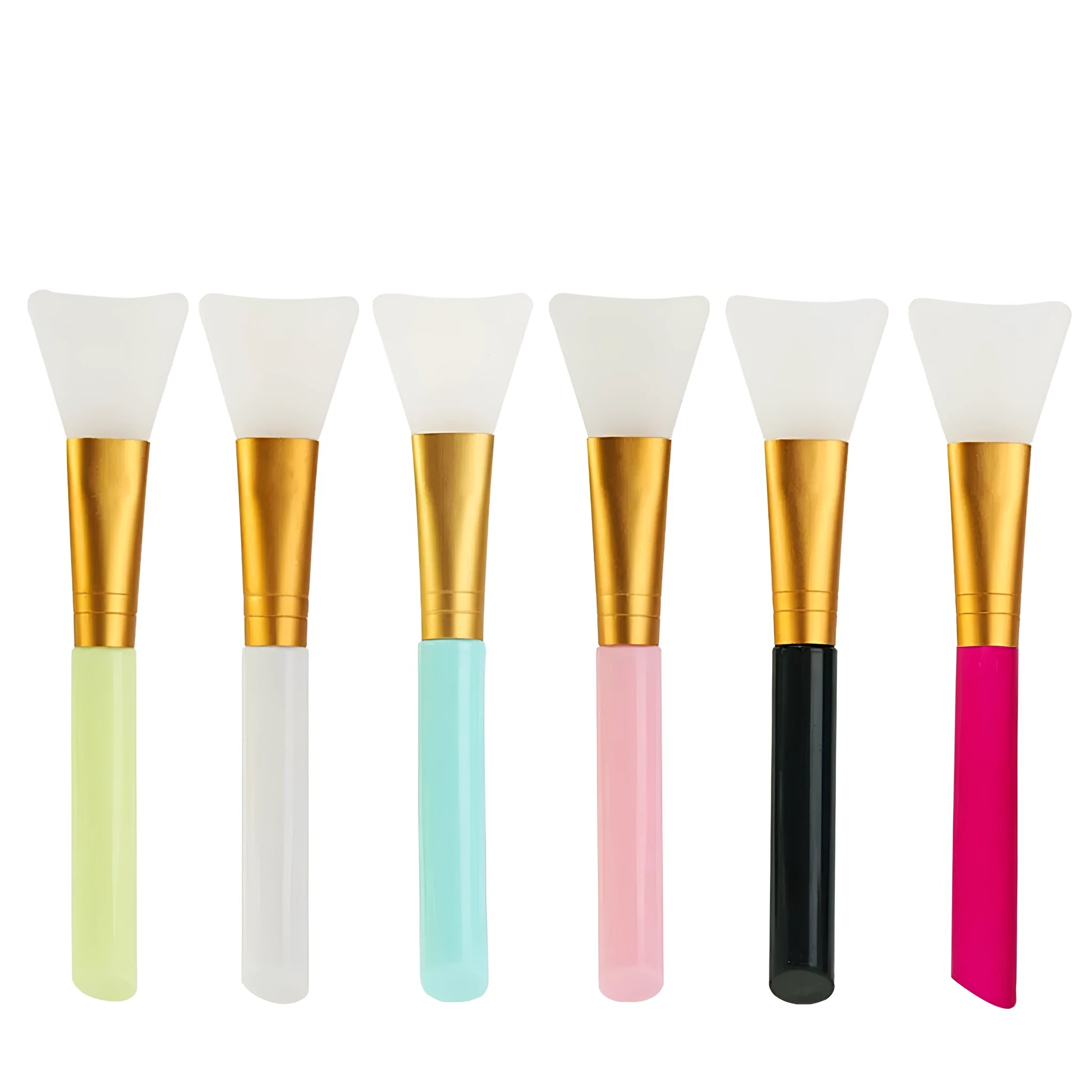 Reusable silicone face and body mask applicator spatula in assorted colours.