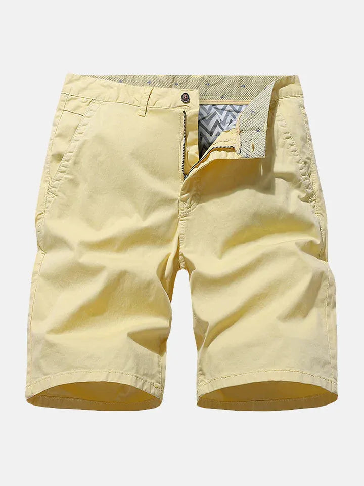 Men's denim workwear shorts with elastic waistband in straight leg design, available in multiple colours