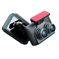 4 inch black dashcam with touch screen showing 1080P HD recording and infrared night vision display