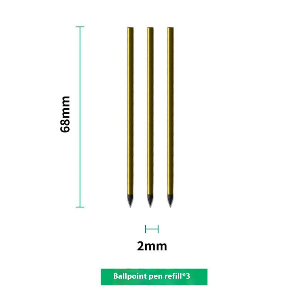 Pack of loose-leaf 6-hole refill paper with 64 pages and assorted pen refills including ballpoint and pencil