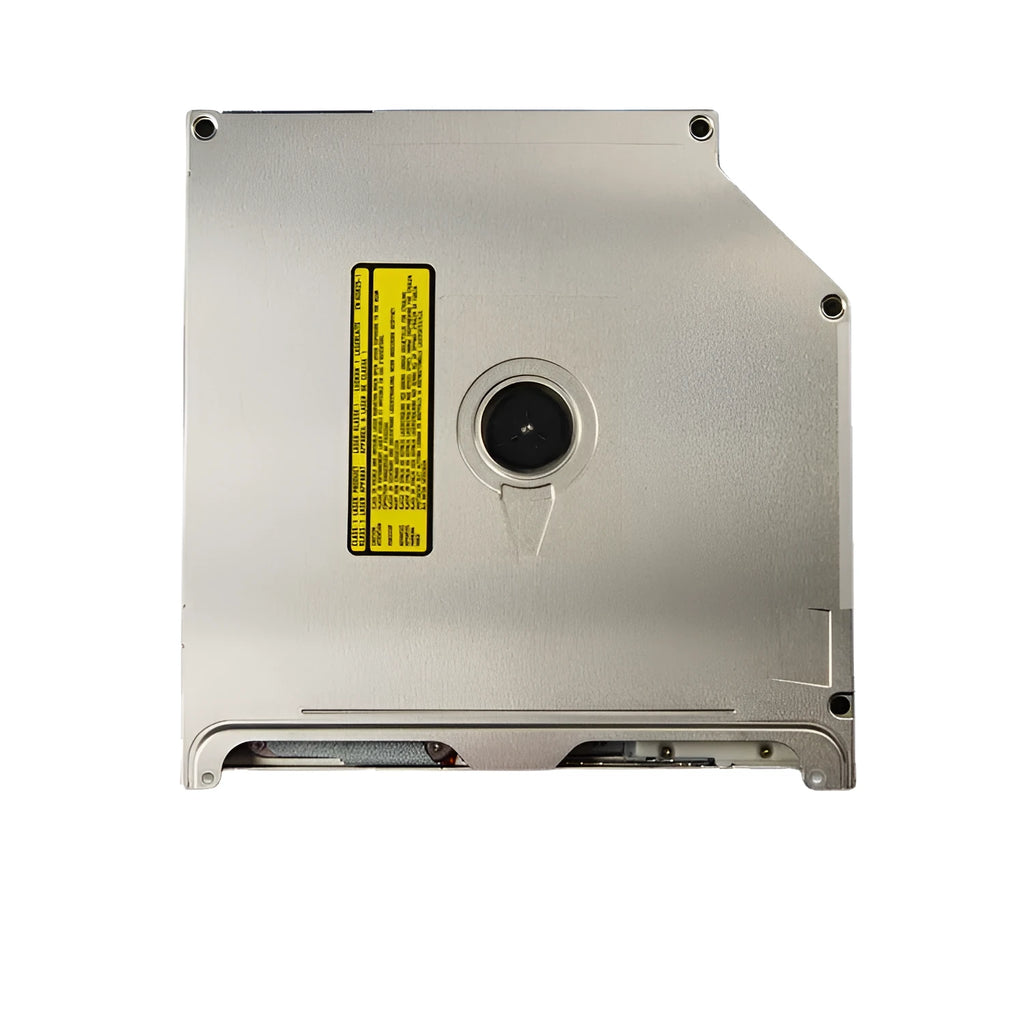 Silver internal SATA optical drive for MacBook Pro 13, showing UJ8A8 specification label.