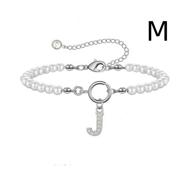 2024 personalised initial pearl bracelet for women with toggle clasp