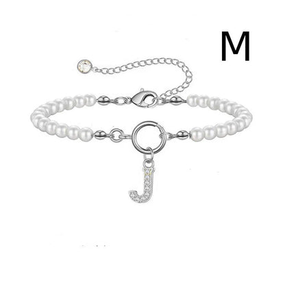 2024 personalised initial pearl bracelet for women with toggle clasp