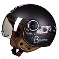 Battery car half helmet in retro design with ABS shell, shown in bright colour option