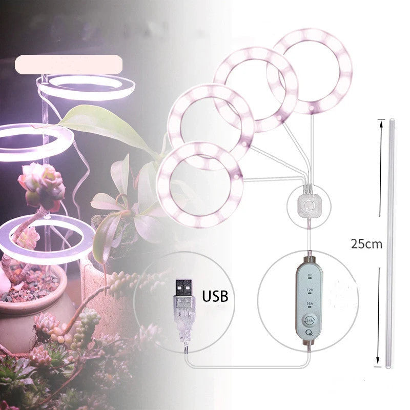 Full spectrum LED grow light for indoor plants with acrylic stick