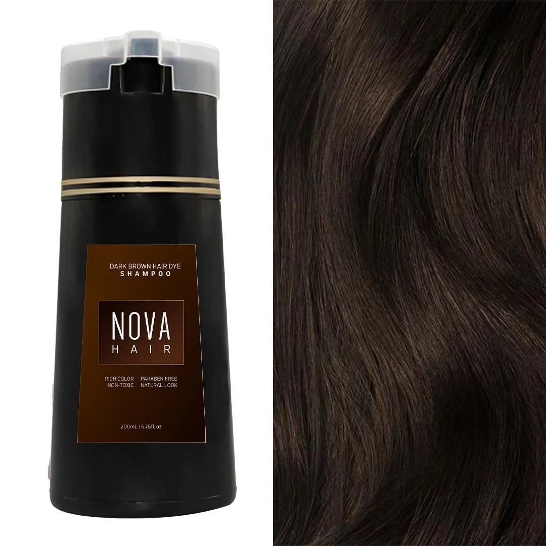 3-in-1 hair dye shampoo for fast white to black transformation with natural ingredients