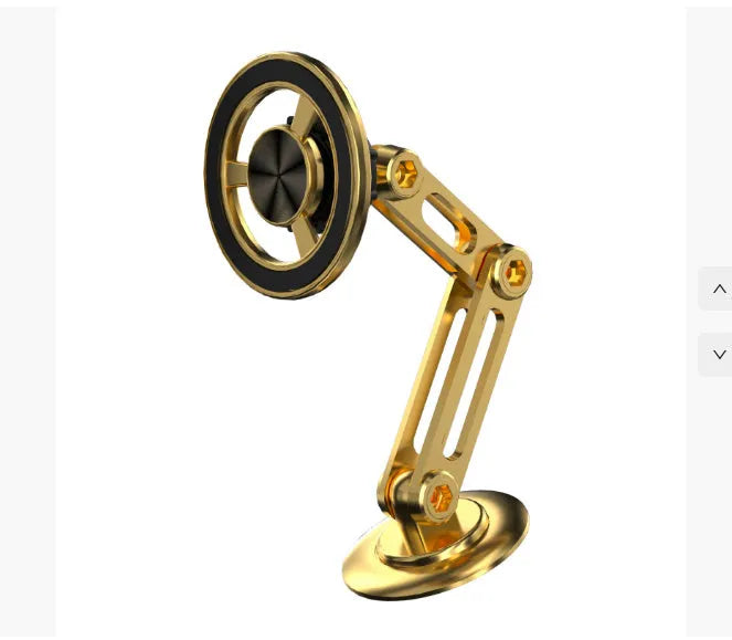 All-metal magnetic car phone holder in black, silver, gold, or rose gold with 360-degree rotation