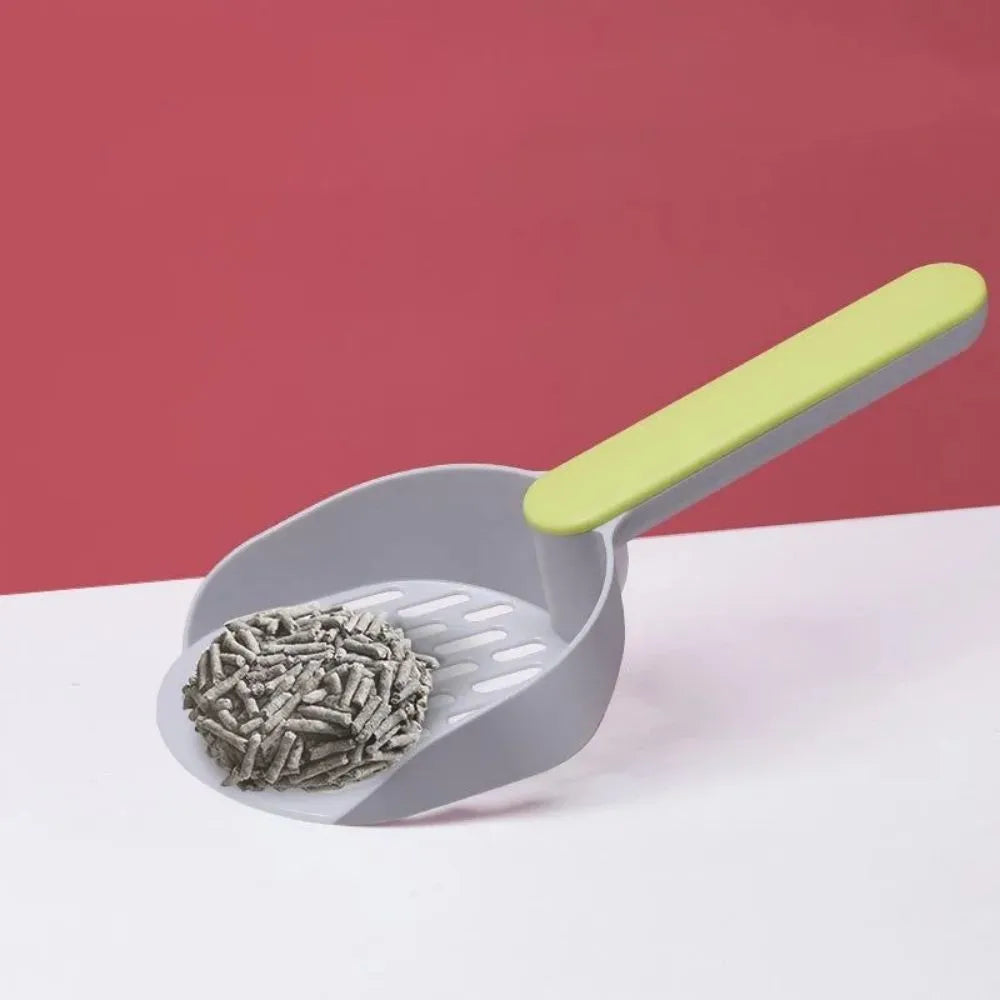 Blue plastic cat litter shovel scoop for cleaning litter boxes and cat toilets
