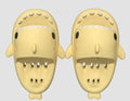Shark slippers with drain holes, EVA quick-drying pool slides, non-slip sole, open-toe design, unisex shower shoes