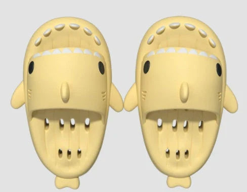 Quick-drying shark slippers with drain holes in various colors