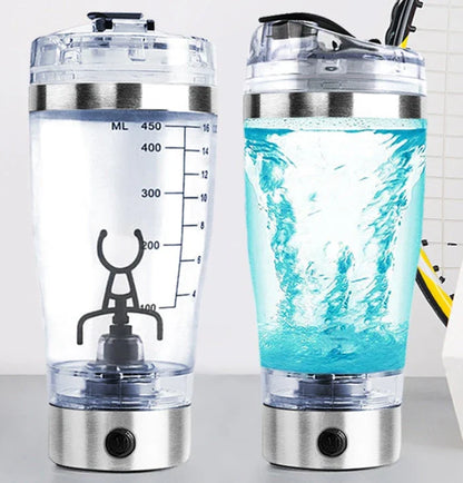 Portable USB-powered electric protein shake mixer with vortex blending technology and large 600ml capacity