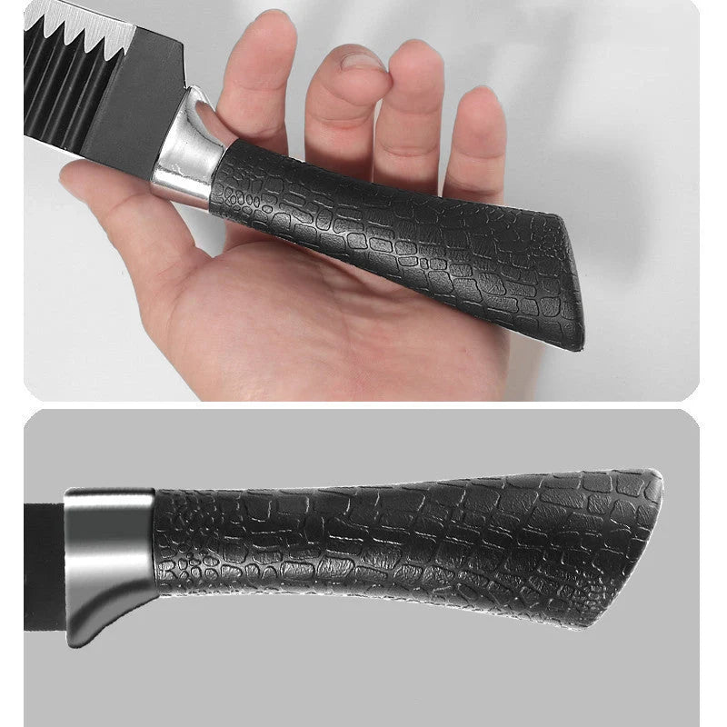 Stainless steel kitchen knife set with handcrafted packaging options