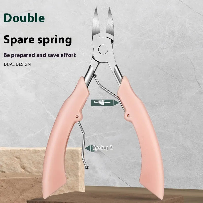 Bevel olecranon nail groove clippers in five colours - black, red, blue, pink, white