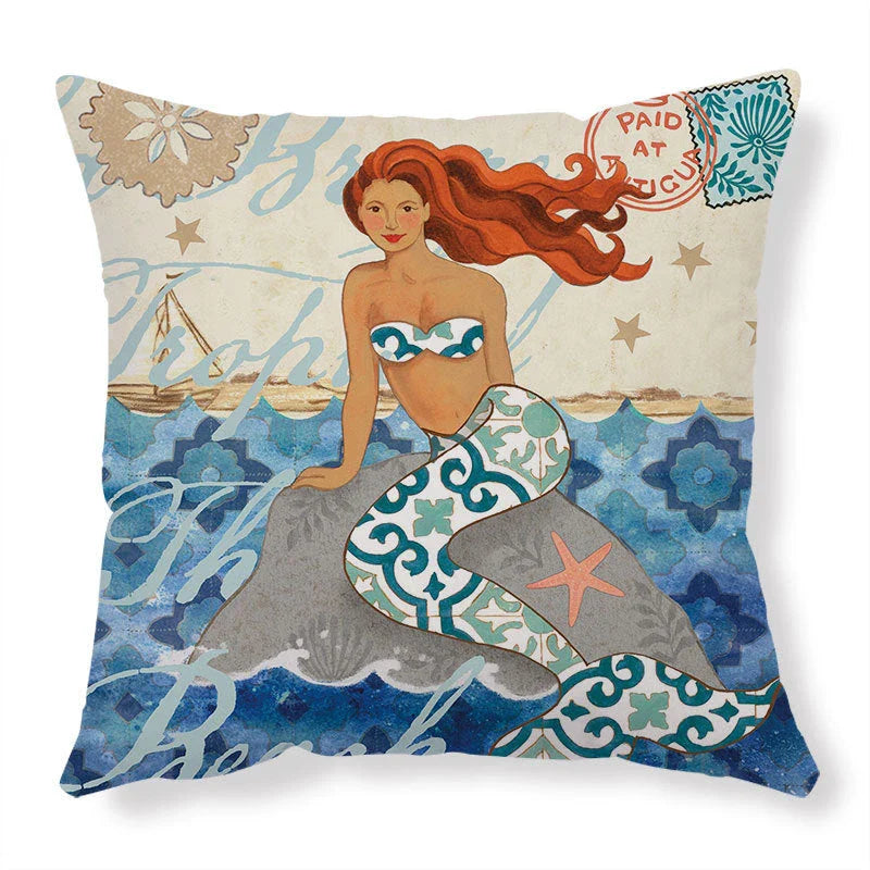 Stylish throw pillow covers featuring vibrant sea creature designs for home decor