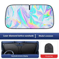 Car laser sun shade front windshield 142x80cm titanium silver polishing cloth solid colour