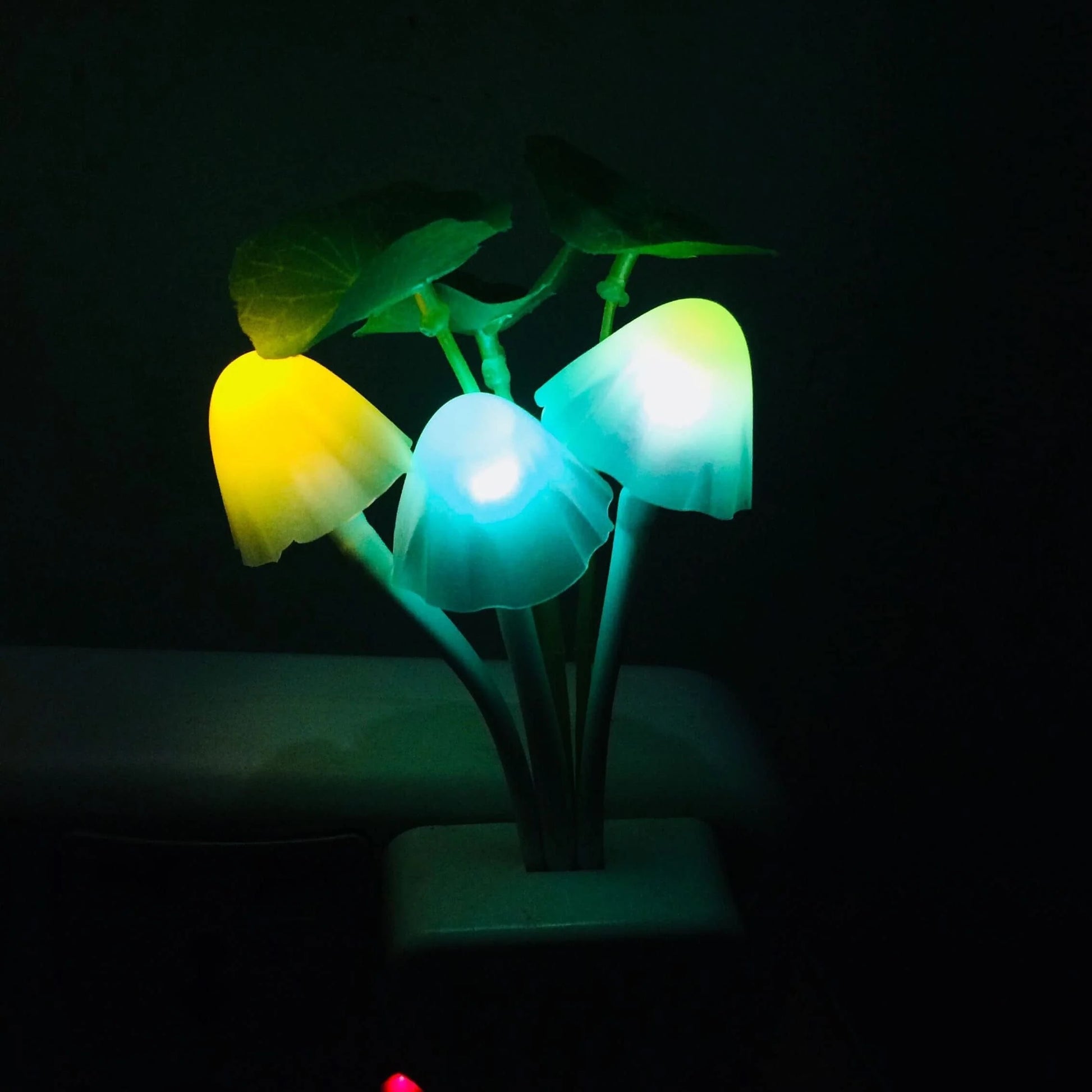 LED Mushroom Night Light with color-changing feature and automatic sensor