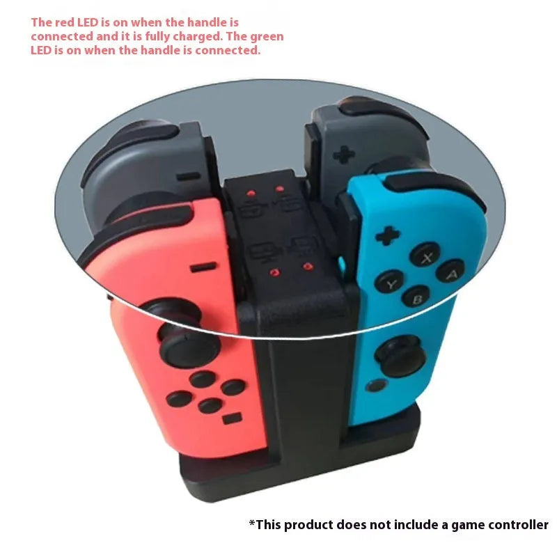 Black dual controller charging cradle with USB interface for left and right game handles