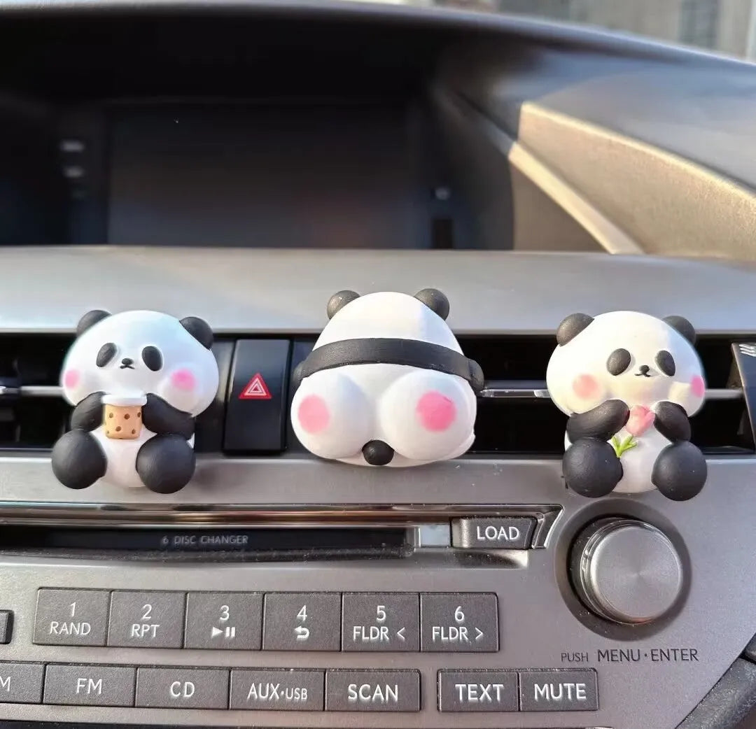 Cute panda car vent perfume decoration for aromatherapy and odour removal