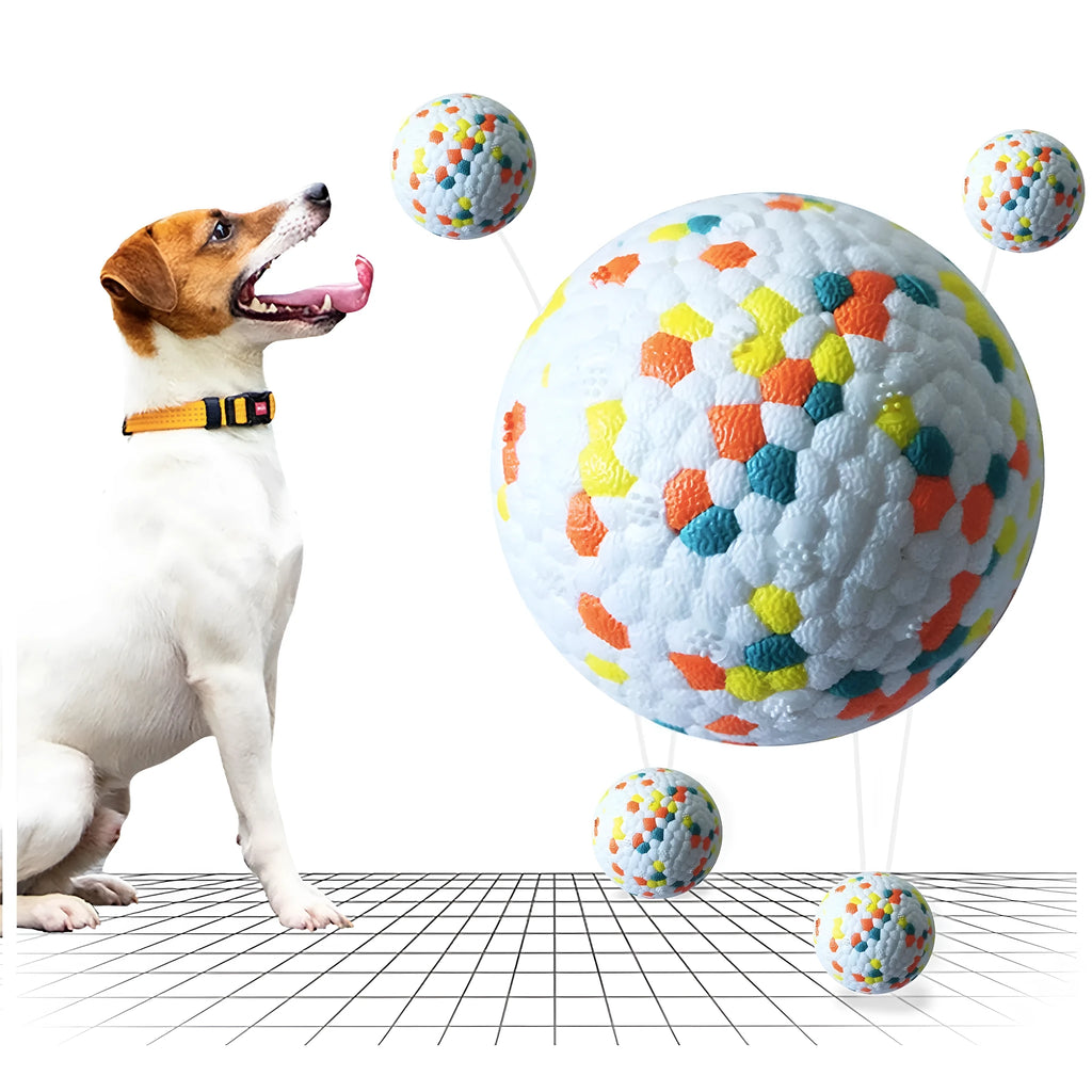 Dog Molars pet toy ball in green, a bite resistant ETPU interactive fetch ball for dogs with corn grain texture