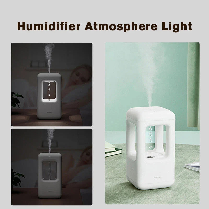 Whisper-quiet humidifier with captivating water drop effect, designed for optimal air quality and soothing ambiance in the bedroom