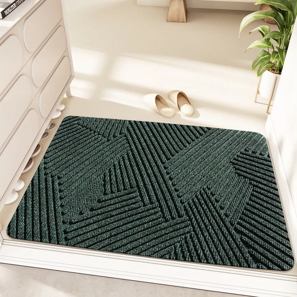Blue alien-shaped floor mat with cartoon anime pattern, measuring 60x90cm.
