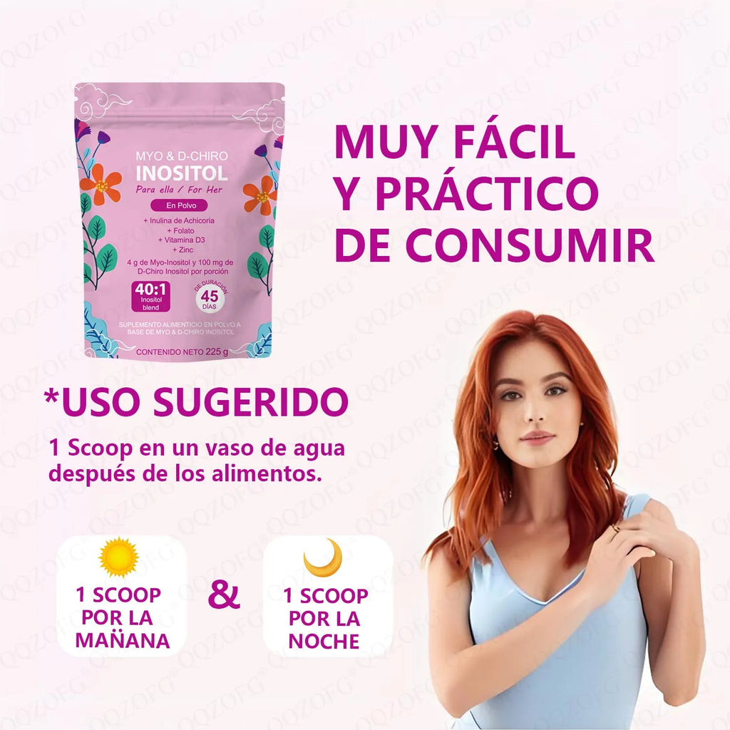 225g container of female inositol powder for hormonal balance supplement