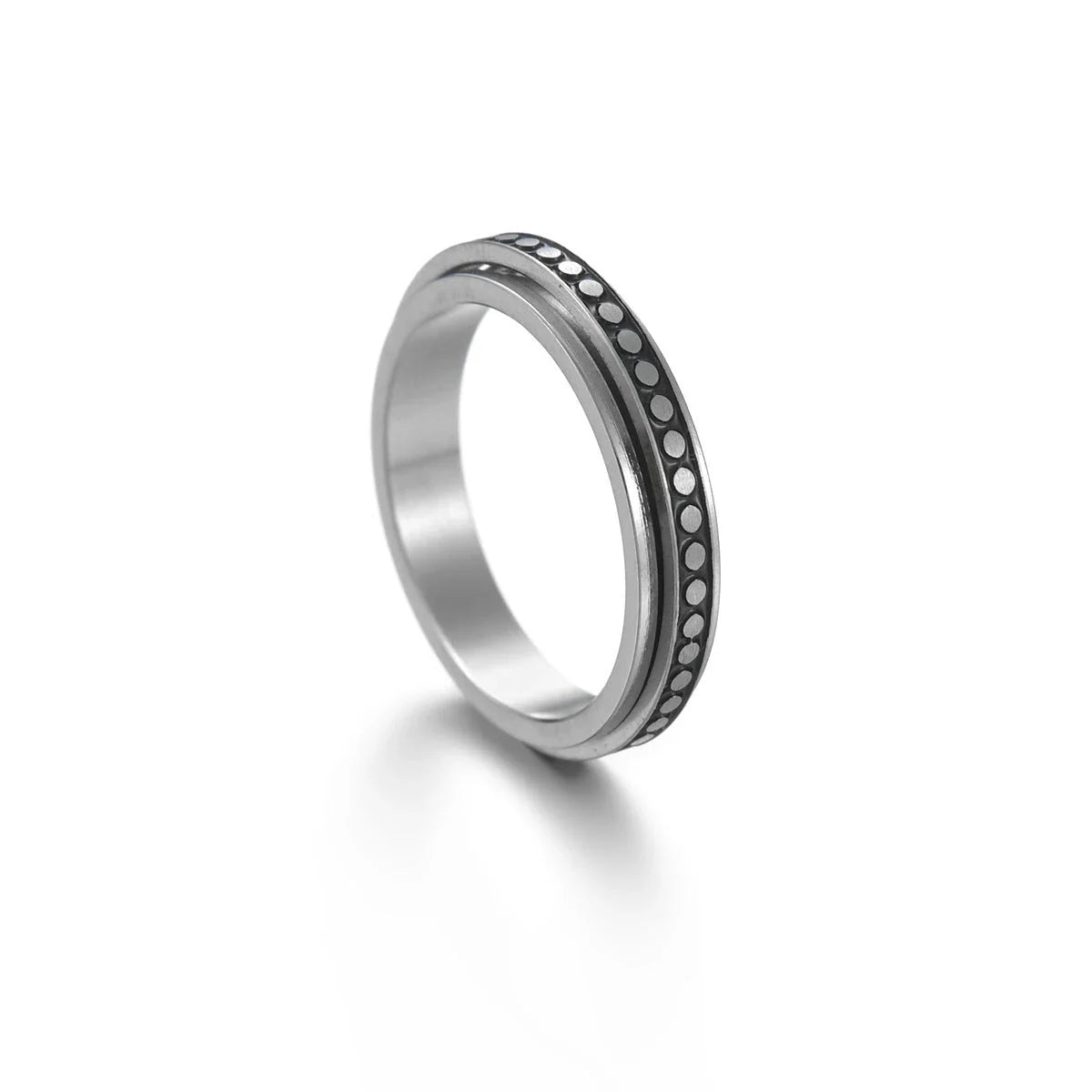 Stylish titanium steel rings with stars, moons, and unique textures for fashionable accessories