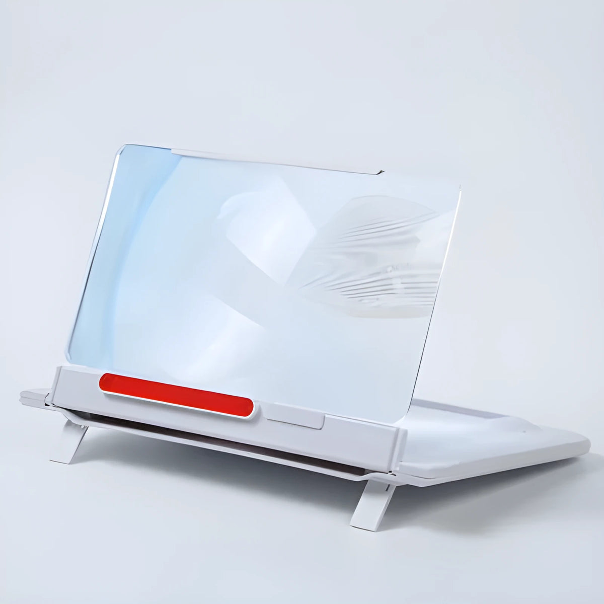 Black and white 12-inch pull-out screen amplifier bracket with Fresnel lens for 3-4x magnification