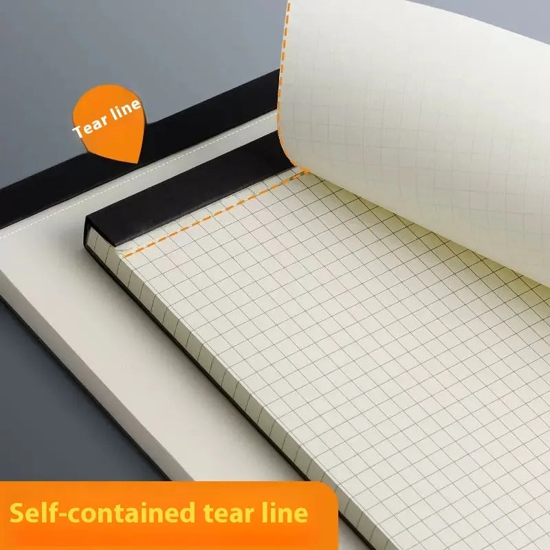 A5, B5 and A4 writing pads with 80 sheets of wood-free paper in blank, grid and line rulings