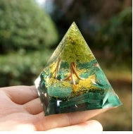 Handcrafted Orgonite Pyramid with Healing Crystals for Positive Energy, EMF Protection, and Spiritual Wellness