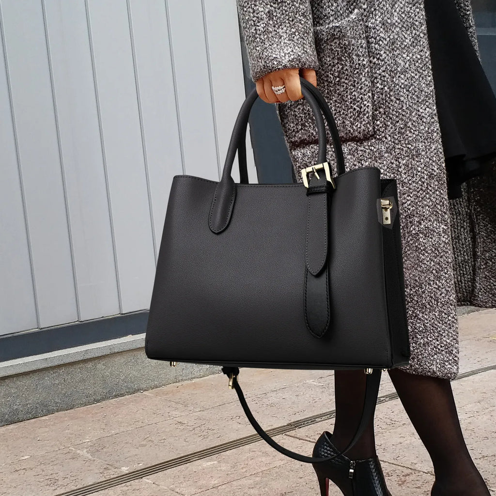Niche contrast colour one shoulder western style genuine leather bag in Lotus Pink, horizontal square shape with slit pocket