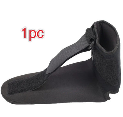 Adjustable ankle support orthosis for rehabilitation and sports, available in sizes S, M, L.