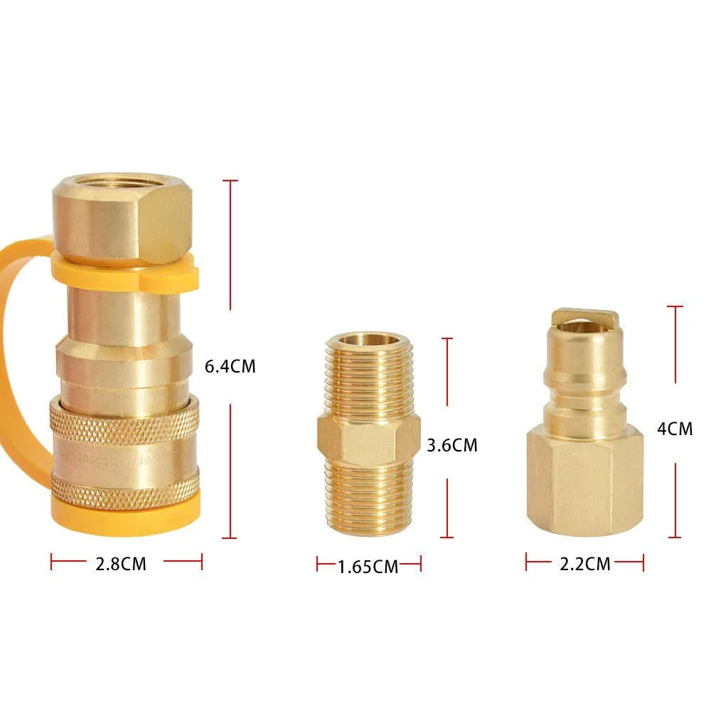 Brass gas propane conversion connector with 3/8 inch American standard threads