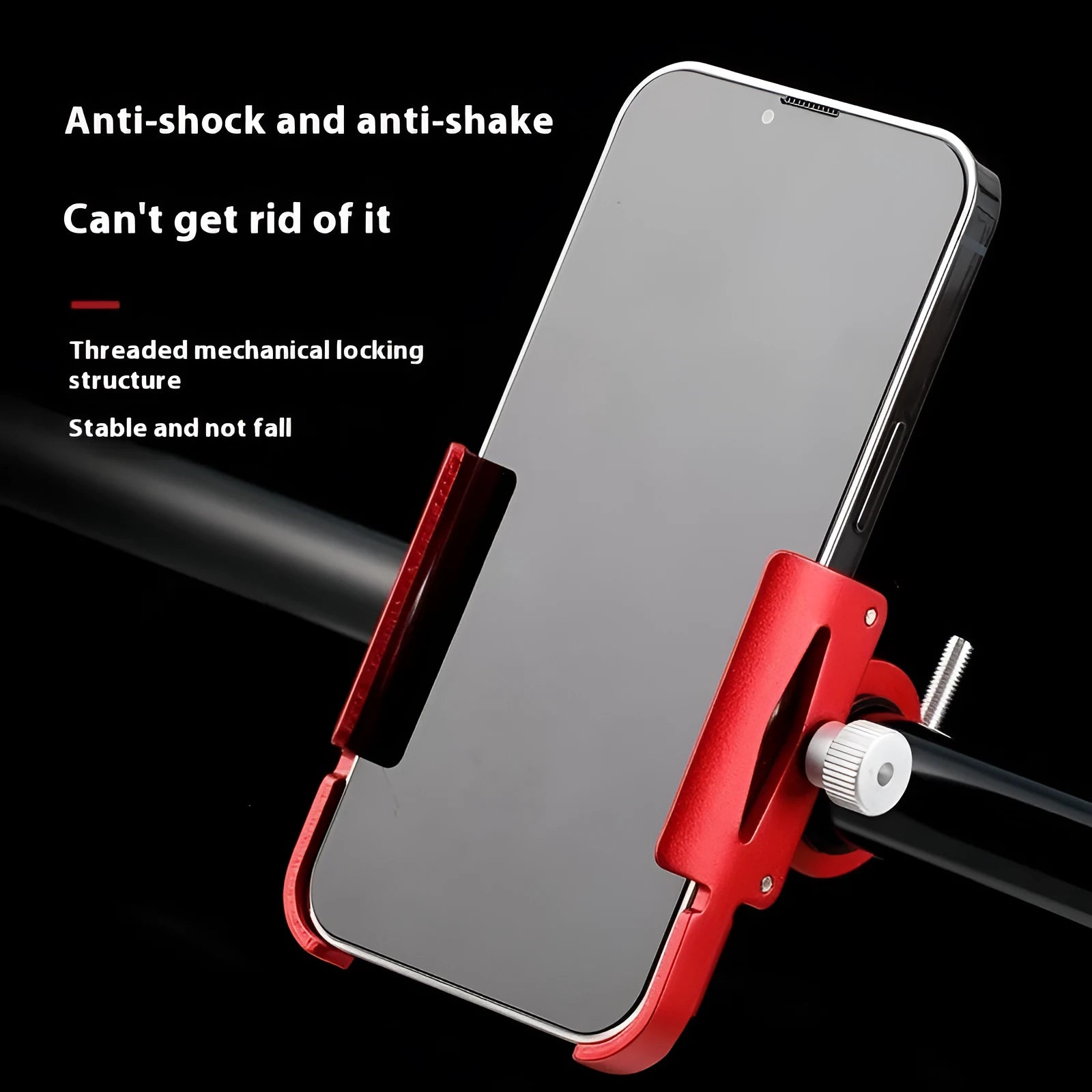 Aluminium alloy mobile phone holder mounted on motorcycle handlebar for navigation