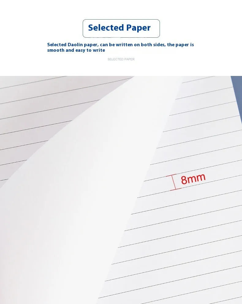 A4 tearable meeting notebook with grid pages and adhesive binding