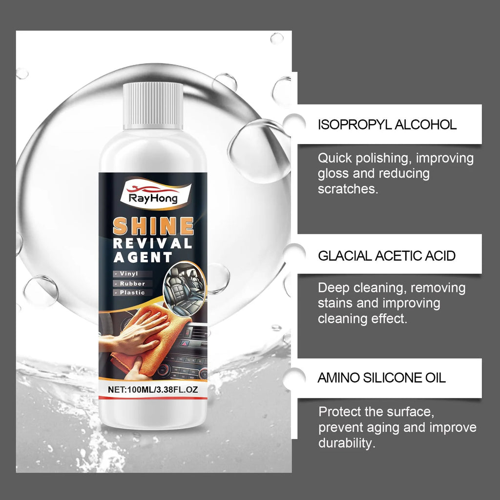 100ml car plastic renovation agent bottle with cleaning and decontamination formula