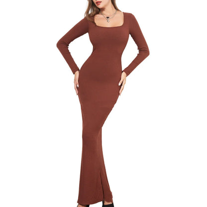 Double-layer modal dress in various colours, featuring waist support and hip lifting for a flattering fit