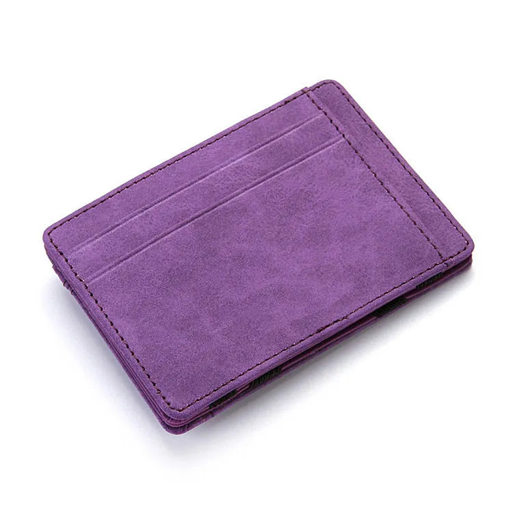 PU leather flip card holder wallet with zipper coin purse in multiple colours showing RFID anti-theft design