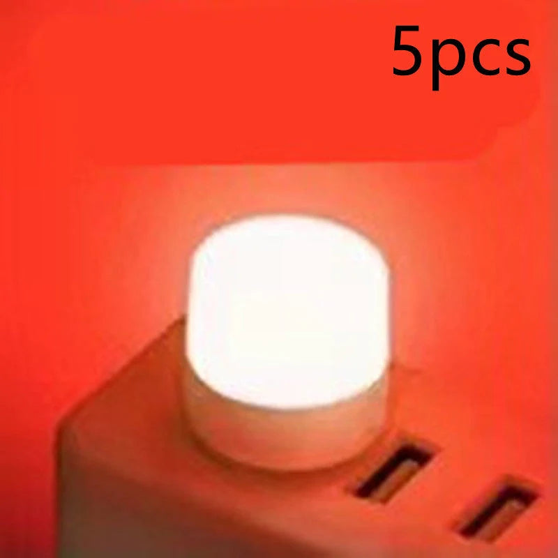 Compact USB LED night light in multiple colours for eye protection and portable use