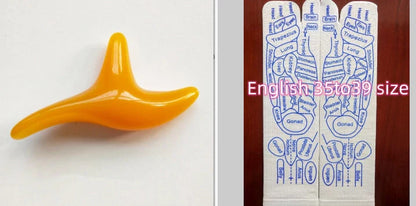 Acupressure foot massager socks with reflexology charts for enhanced therapy