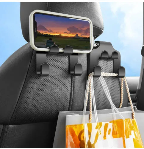 ABS car multifunction hook set for phone holding and item hanging