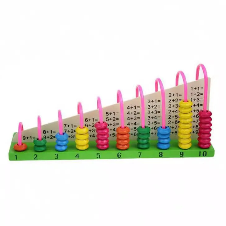 White wooden calculation frame for children aged 4-6 years early maths learning