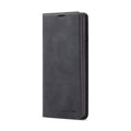 Flip-style card-inserting mobile phone case in black for Huawei P40Pro with card slots visible
