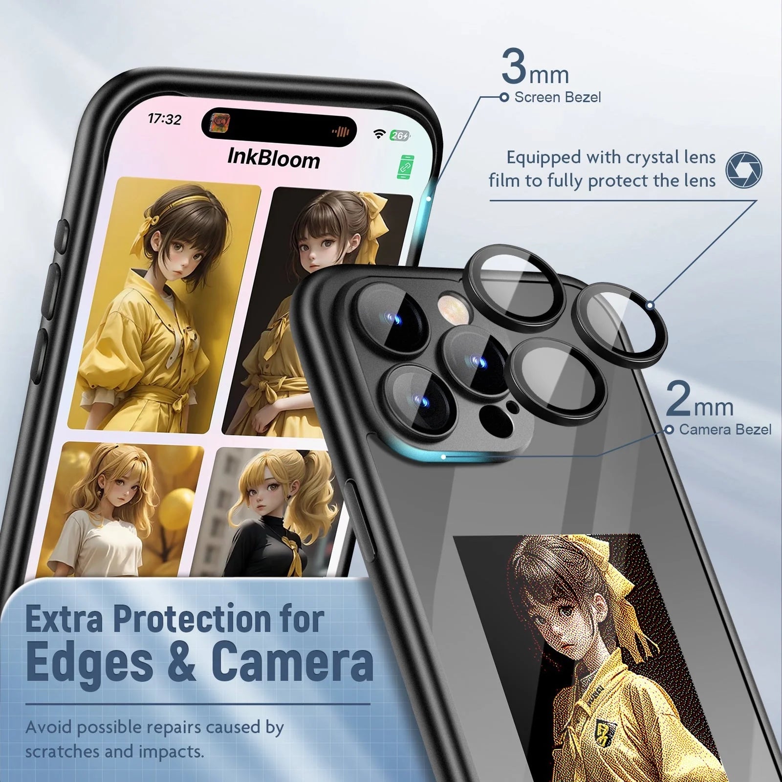 IPhone15 PRO PROMAX NFC Ink Screen Flip Phone Case with custom design