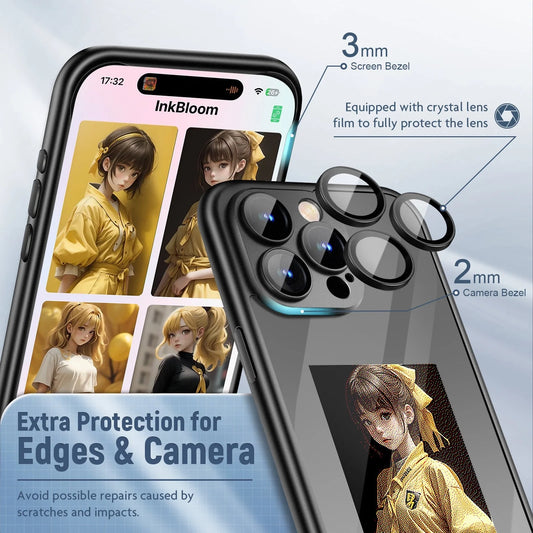 IPhone15 PRO PROMAX NFC Ink Screen Flip Phone Case with custom design