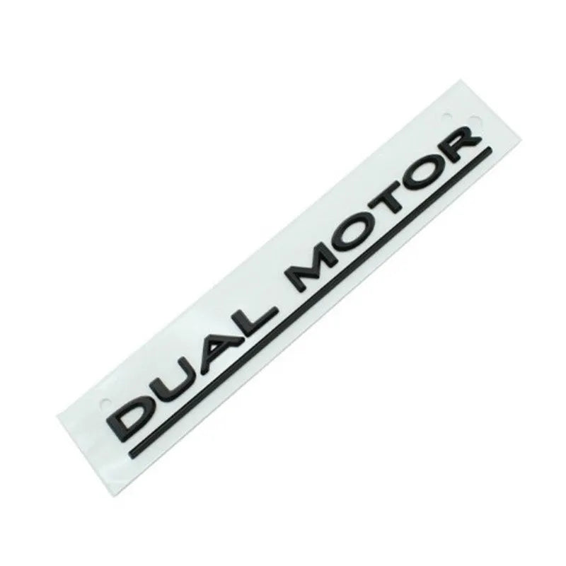 Tesla Model 3 double motor performance badge sticker in ABS plastic.
