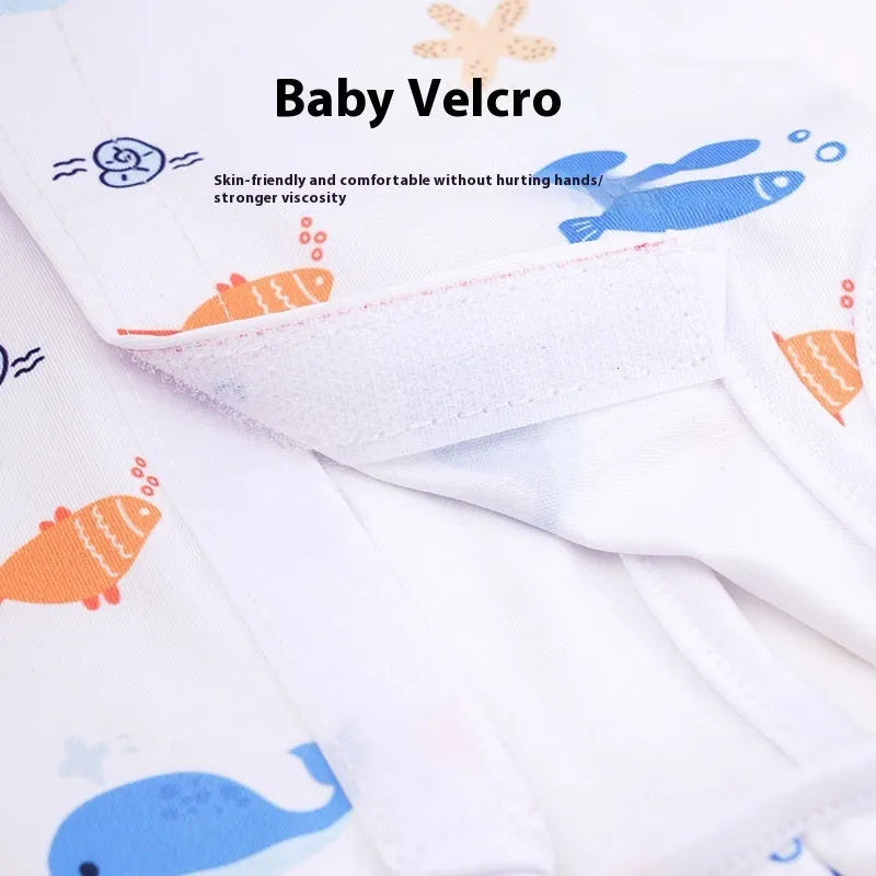 Colourful printed cat sterilisation suit with velcro closures for post-operation recovery.